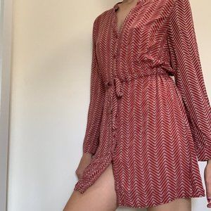 Long Sleeve Dotted Sundress